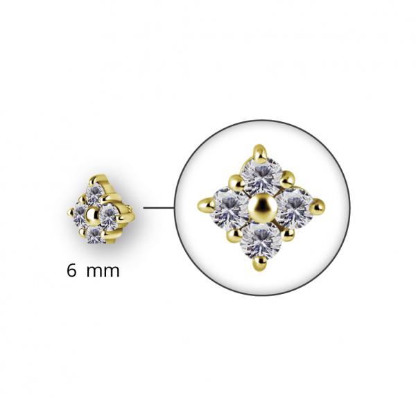 24K GOLD PVD ATTACHMENT PRONGS SET W. PREMIUM ZIRCONIA