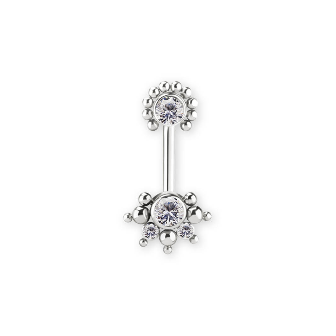 TITANIUM THREADLESS VERTICAL HELIX BARBELL SET W.PREMIUM ZIRCONIA