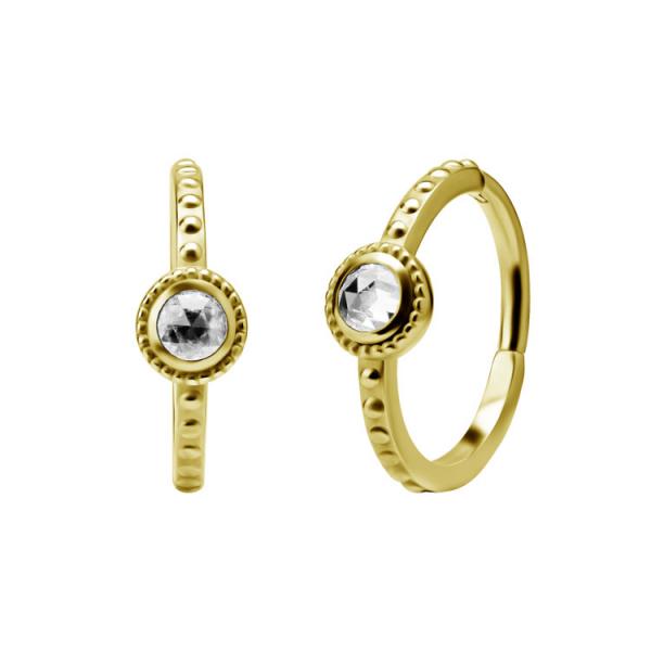 24K GOLD PVD SS316L HINGED RING SET W. ROSE CUT CUBIC ZIRCONIA