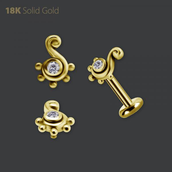 18K GOLD INTERNAL  MICRO ATTACHMENT SET W. PREMIUM ZIRCONIA