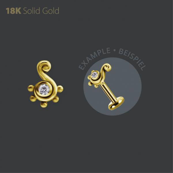 18K GOLD THREADLESS  ATTACHMENT SET W. PREMIUM ZIRCONIA