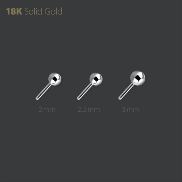 18K WHITE GOLD THREADLESS BALL 2MM