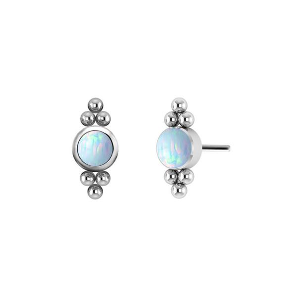 TITANIUM THREADLESS CLUSTER ATTACHMENT SET W. LAB CREATED OPALS