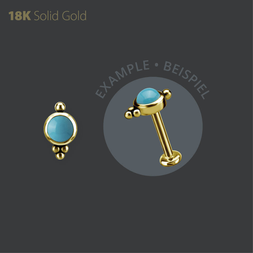 18K GOLD INTERNAL MICRO ATTACHMENT SET W. GENUINE TURQUOISE