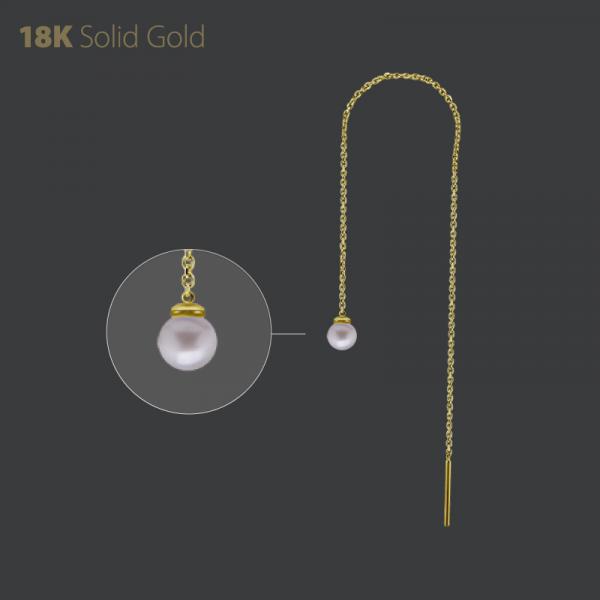 18K GOLD THREADER CHAIN (10CM)  WITH FRESH WATER PEARL