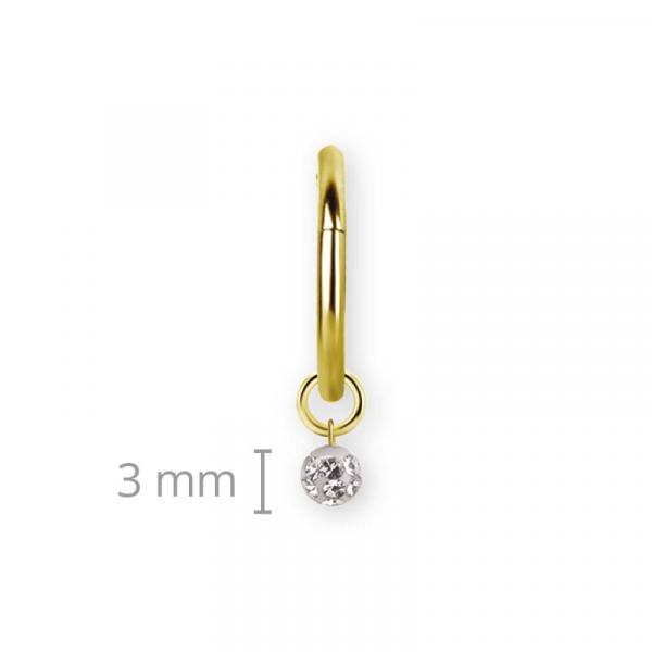 24K GOLD PVD SS316L CHARM FOR HINGED RING (CJ BALL)