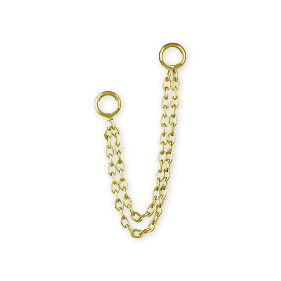 24K GOLD PVD TITANIUM CONNECTING CHAINS FOR HINGED RINGS