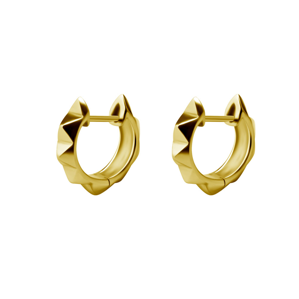 24K GOLD PVD SS316L PYRAMID HOOPS
