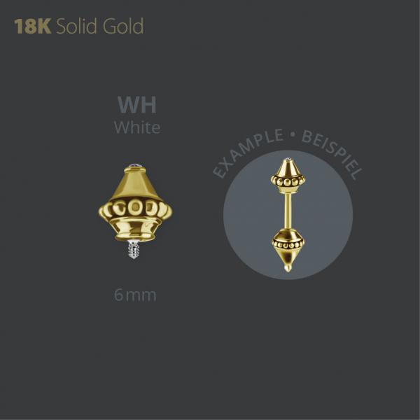 18K GOLD INTERNAL MICRO ATTACHMENT FOR VERTICAL HELIX SET W PREMIUM ZIRCONIA