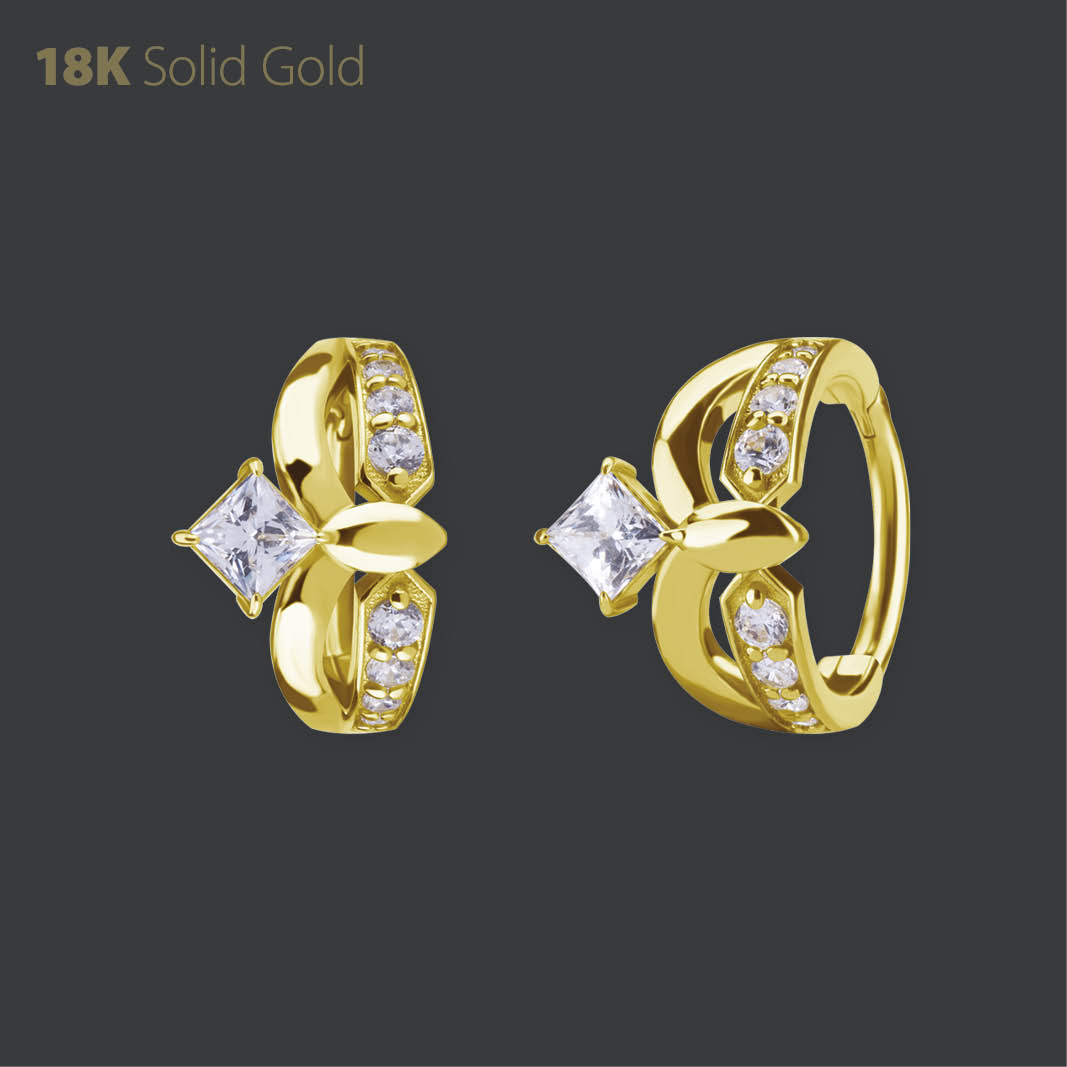 18K GOLD HINGED RING SET W. PREMIUM ZIRCONIA