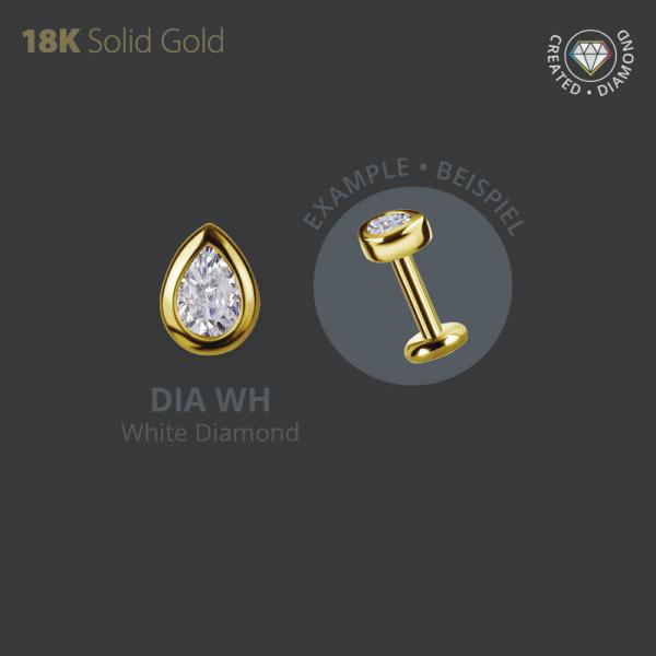 18K GOLD  MICRO ATTACHMENT SET W. PEAR SHAPE LAB CREATED DIAMONDS