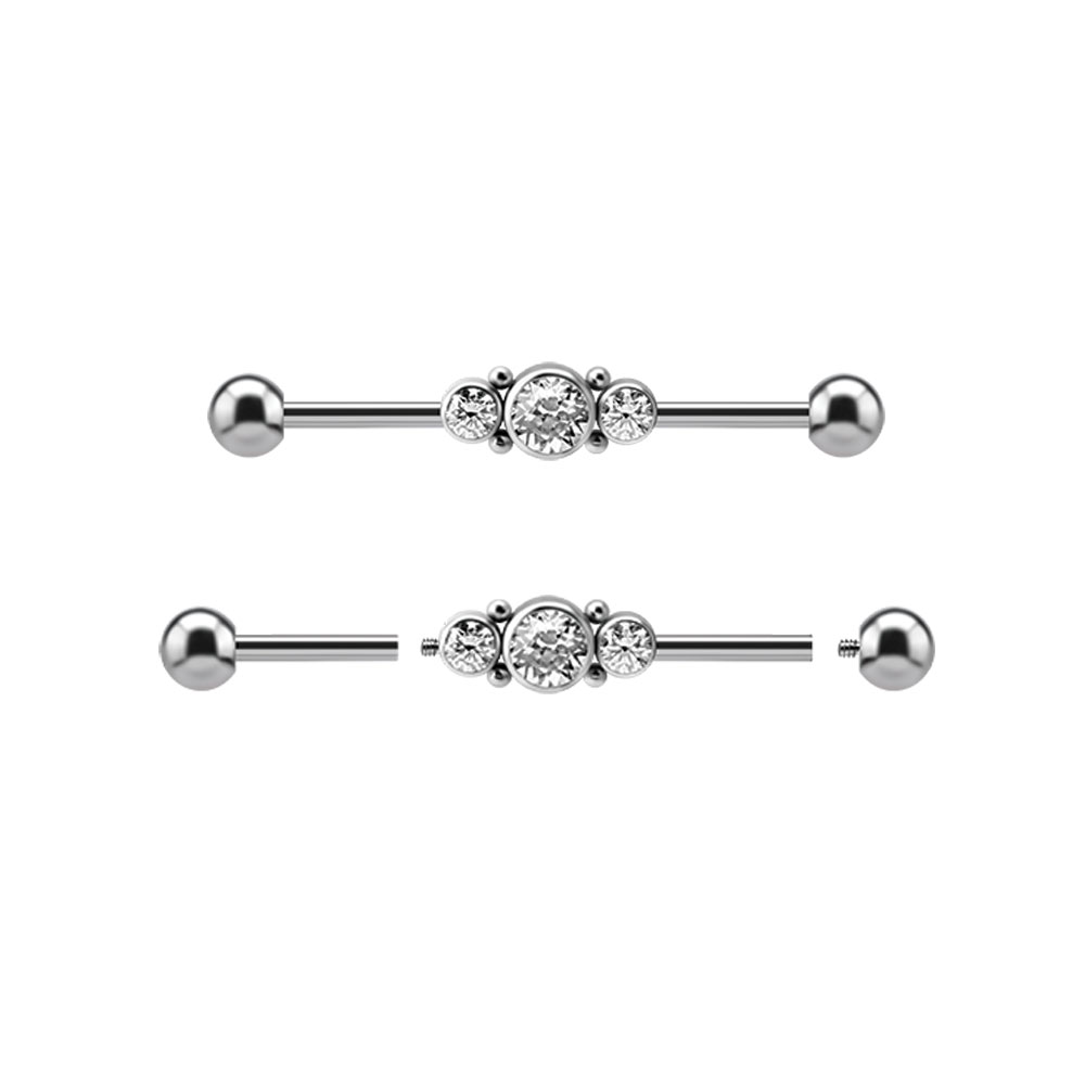 TITANIUM INTERNAL INDUSTRIAL CLUSTER BARBELLS SET W. PREMIUM ZIRCONIA