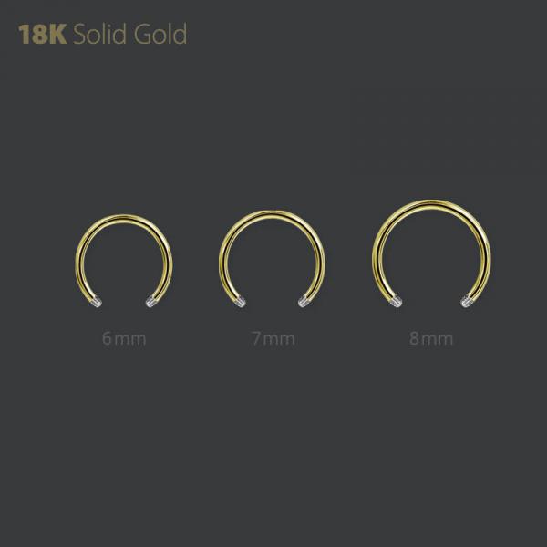 18K GOLD CIRCULAR BARBELL PIN