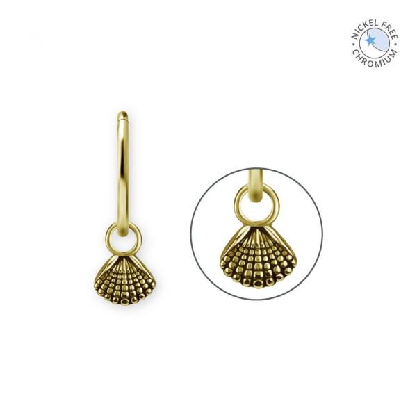 18K GOLD PVD CoCr NF SEASHELL CHARMS FOR HINGED RINGS