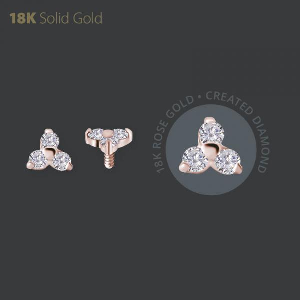 18K ROSE GOLD INTERNAL TRINITY ATTACHMENT SET W. LAB CREATED DIAMONDS
