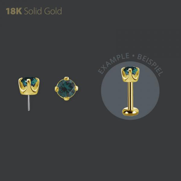 18K GOLD THREADLESS ATTACHMENT SET W. PREMIUM NANO GEMS