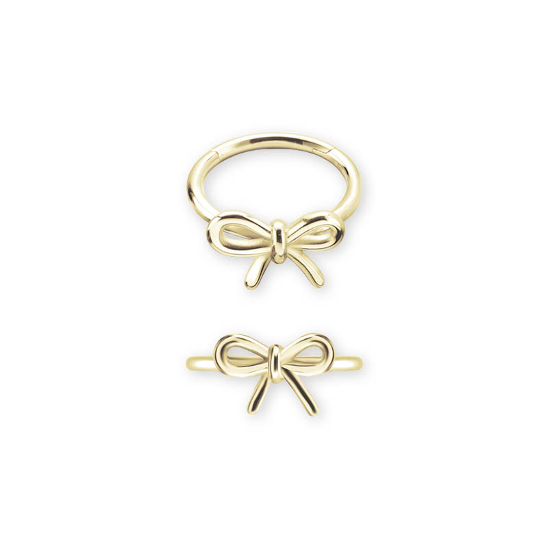 18K GOLD PVD CoCr NF HINGED RING (BOW)