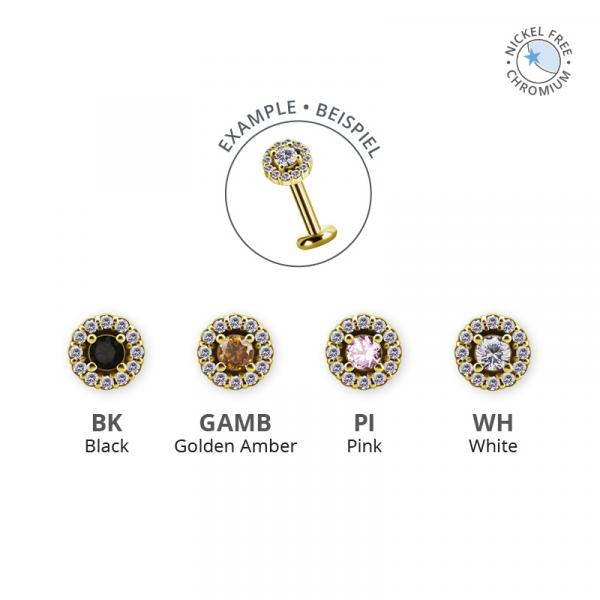 18K GOLD PVD CoCr NF THREADLESS ATTACHMENT SET W. PREMIUM ZIRCONIA