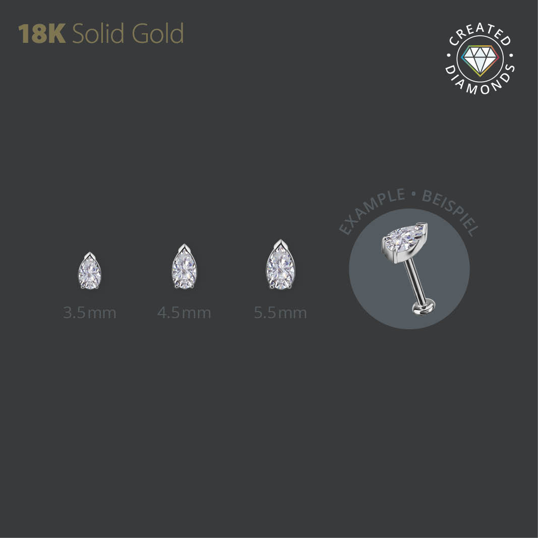 18K WHITE GOLD INTERNAL MICRO ATTACHMENT SET WITH LAB CREATED DIAMOND