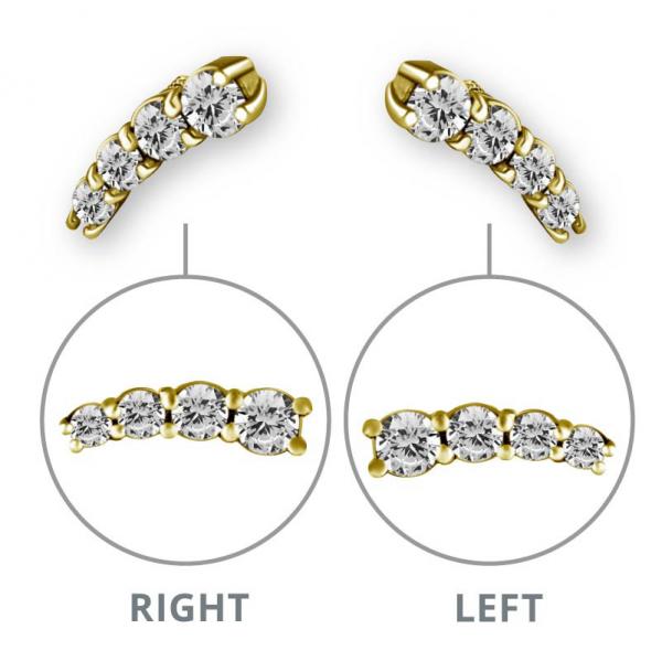 24K GOLD PVD  MICRO ATTACHMENT SET W. PREMIUM ZIRCONIA
