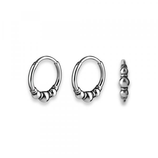 SS316L HOOP EARRINGS (ETHNIC) (PAIR)