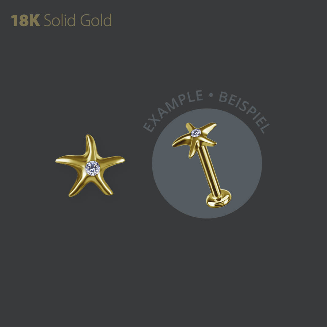 18K GOLD STARFISH INTERNAL MICRO ATTACHMENT SET WITH PREMIUM ZIRCONIA