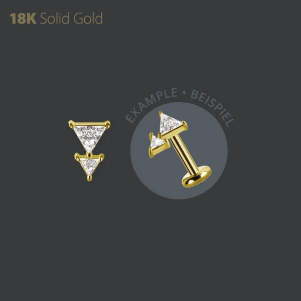 18K GOLD MICRO ATTACHMENT SET W. TRIANGLE PREMIUM ZIRCONIA