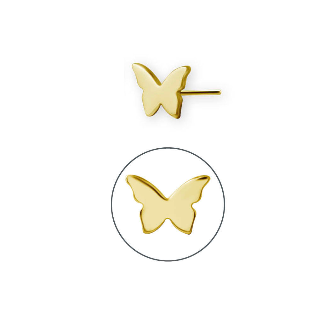 24K GOLD PVD TITANIUM THREADLESS ATTACHMENT (BUTTERFLY)