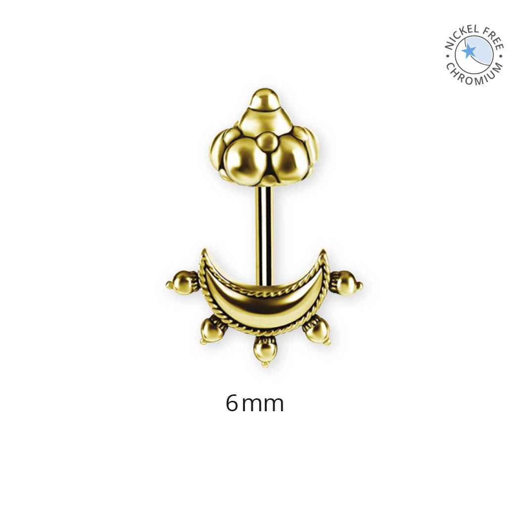 18K GOLD PVD CoCr NF TITANIUM VERTICAL HELIX BARBELL