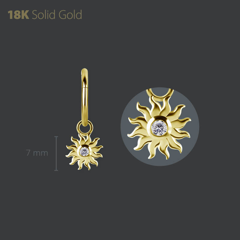 18K GOLD CHARM SET W. PREMIUM ZIRCONIA