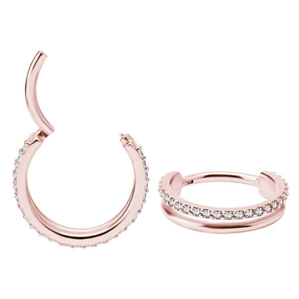 ROSE GOLD PVD SS316L DOUBLE CLICKER SET W. PREMIUM ZIRCONIA