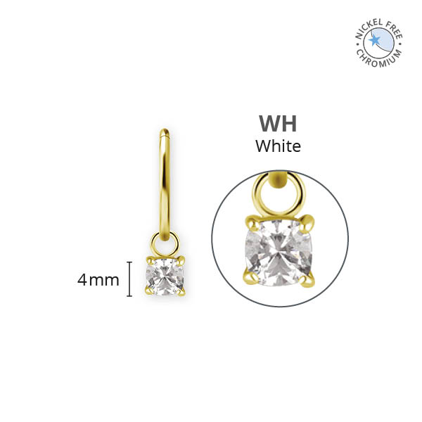 18K GOLD PVD CoCr NF CHARMS FOR HINGED RINGS SET W.PREMIUM ZIRCONIA