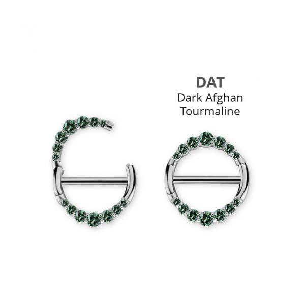 SS316L DOUBLE NIPPLE CLICKER RING SET W. PREMIUM NANOGEMS
