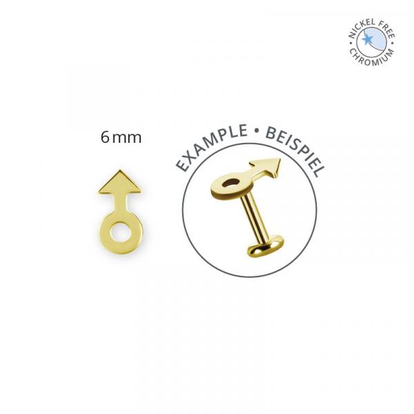 18K GOLD PVD CoCr NF THREADLESS MALE SYMBOL ATTACHMENTS