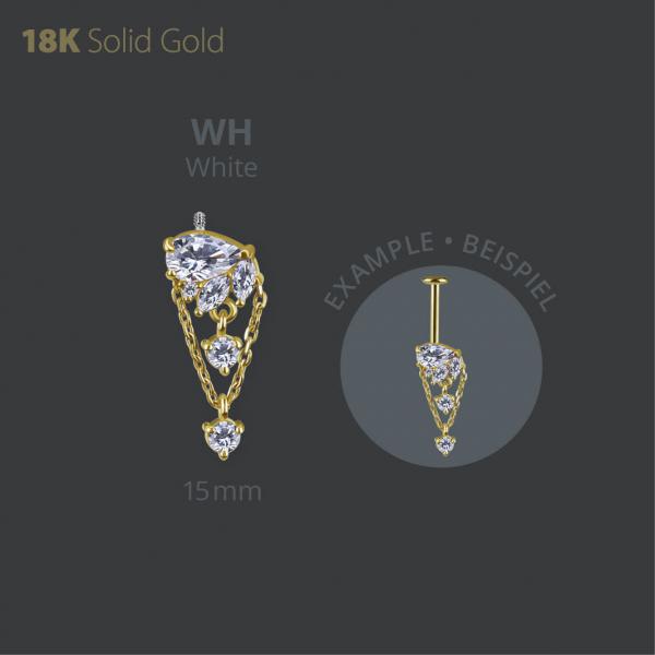 18K GOLD INTERNAL VERTICAL HELIX MICRO ATTACHMENT SET W. PREMIUM ZIRCONIA