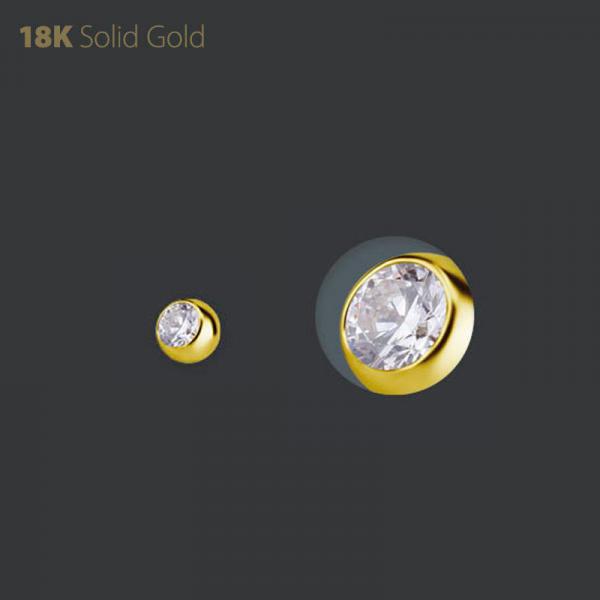 18K GOLD MICRO BALL SET W. PREMIUM ZIRCONIA