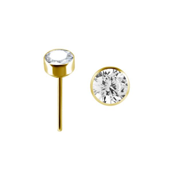 24K GOLD PVD TITANIUM THREADLESS DISC ATTACHMENT SET W. PREMIUM ZIRCONIA