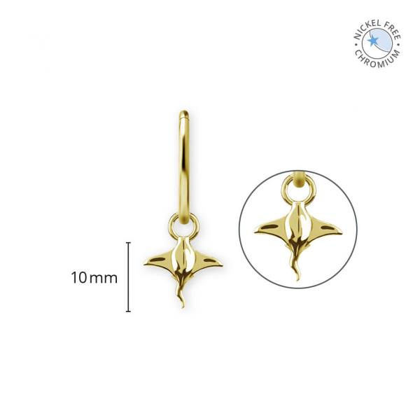18K GOLD PVD CoCr NF STINGRAY CHARMS FOR HINGED RINGS