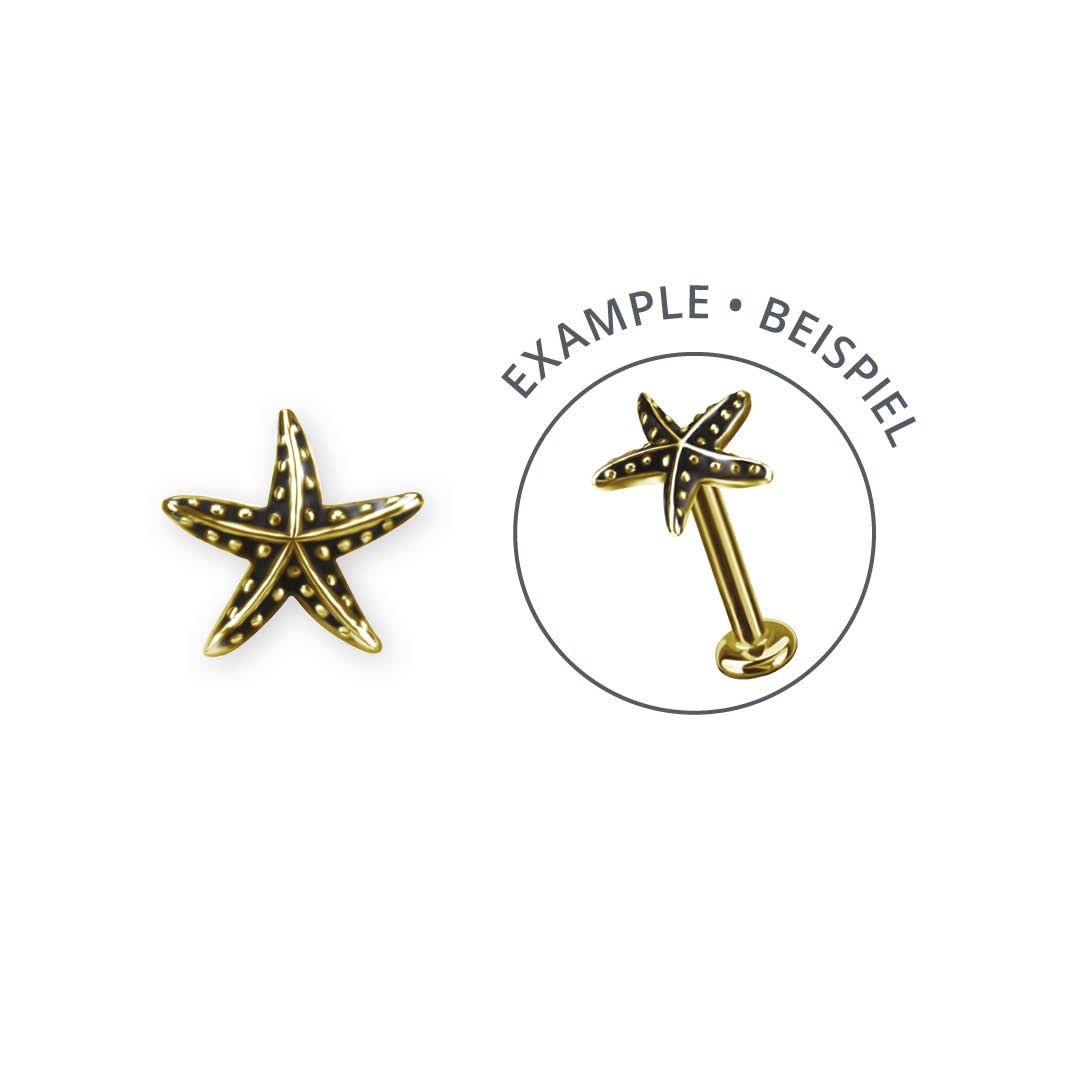 24K GOLD PVD SS316L THREADLESS STARFISH ATTACHMENT
