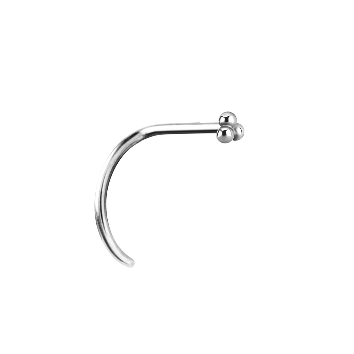 SS316L CURVED NOSE STUD (3BALLS)