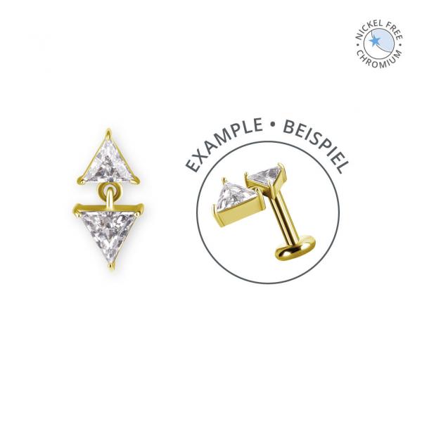 18K GOLD PVD CoCr NF THREADLESS ATTACHMENT SET W. PREMIUM ZIRCONIA