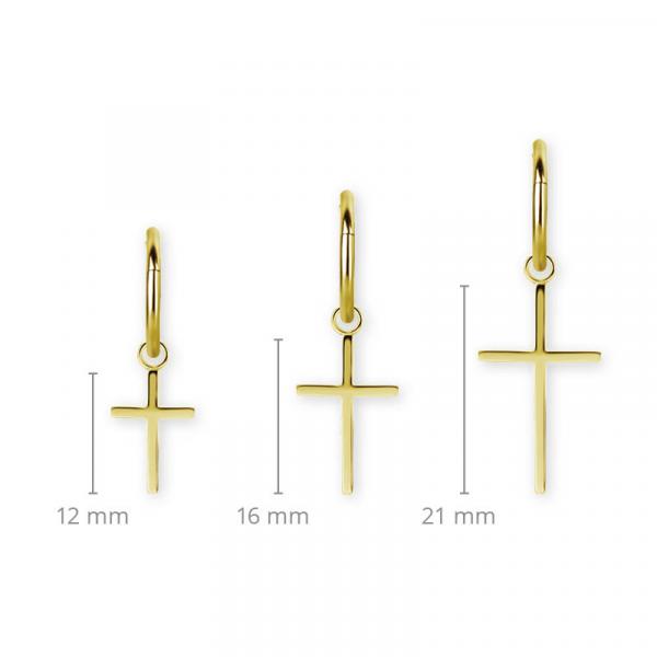 24K GOLD PVD SS316L CROSS CHARM FOR HINGED SEGMENT RINGS