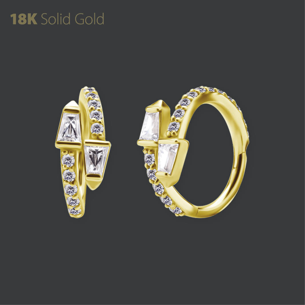 18K GOLD CLICKER SET WITH PREMIUM ZIRCONIA