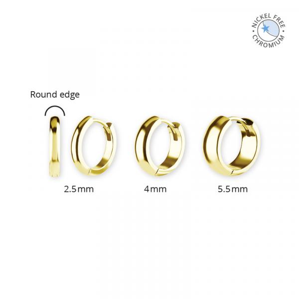 18K GOLD PVD CoCr NF HOOP EARRINGS (ROUND PROFILE)  (PAIR)