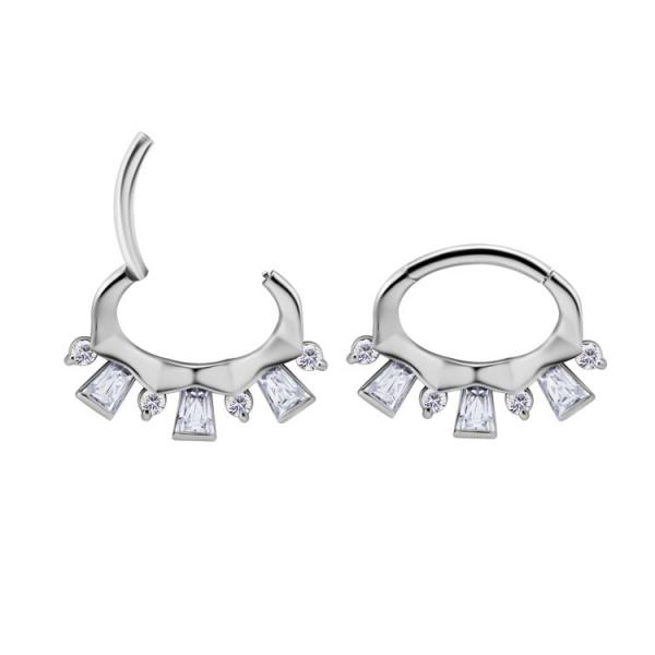 SS316L SEPTUM/DAITH CLICKER SET W. PREMIUM ZIRCONIA
