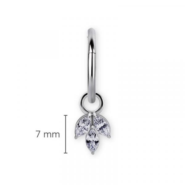 SS316L MARQUISE CLUSTER DANGLE SET W. CUBIC ZIRCONIA