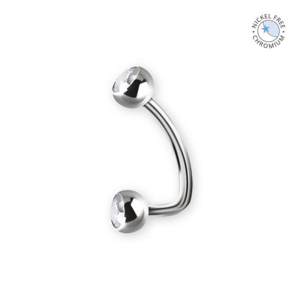CoCr NF PVD TITANIUM INTERNAL L SHAPE BANANA W. DOUBLE PREMIUM ZIRCONIA BALLS