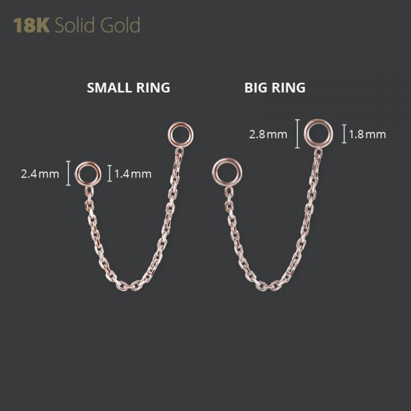 18K ROSE GOLD CONNECTING CHAIN FOR CLICKERS