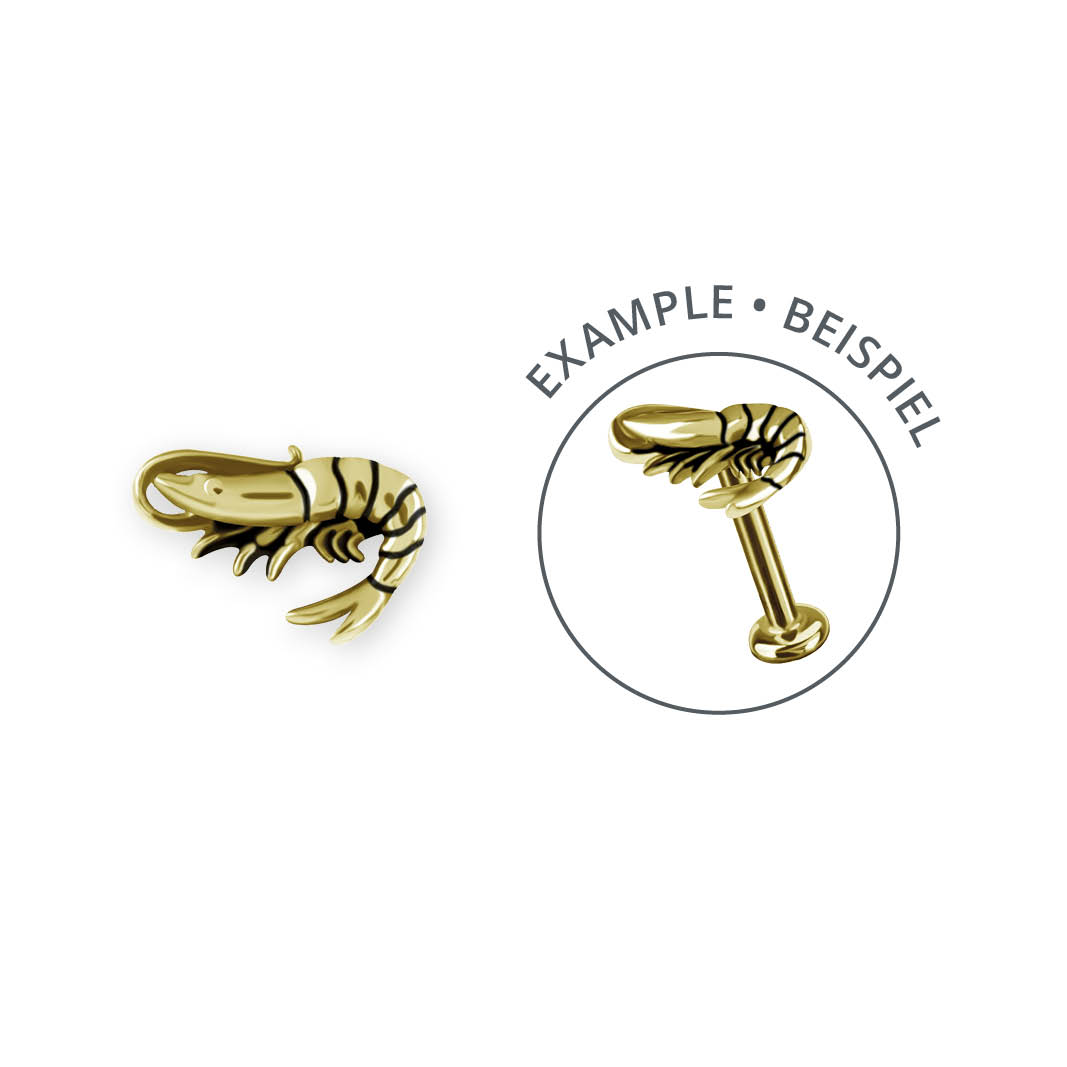 24K GOLD PVD SS316L THREADLESS SHRIMP ATTACHMENT