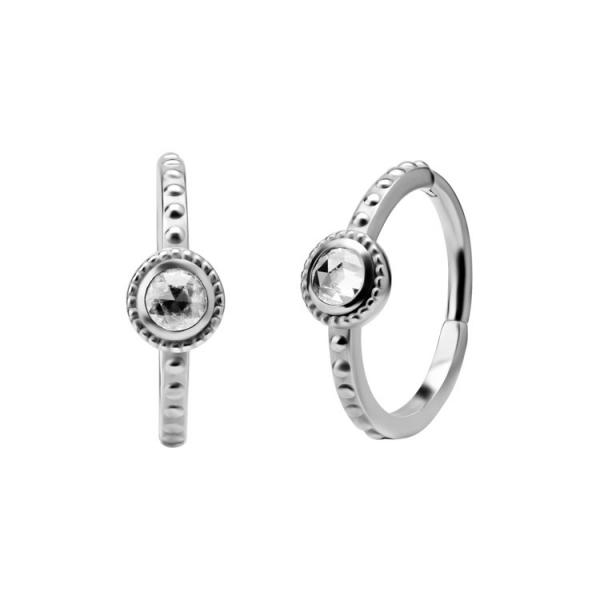 SS316L HINGED RING SET W. TRIANGLE CUBIC ZIRCONIA